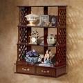 Design Toscano Chinese Chippendale-Style Triple Shelf Hardwood Curio BN2332
